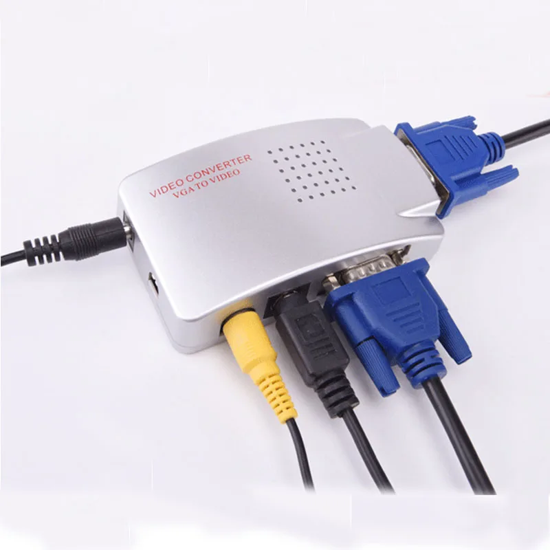 Адаптер для ПК с VGA на AV RCA ТВ монитор S видео преобразователь сигнала адаптер