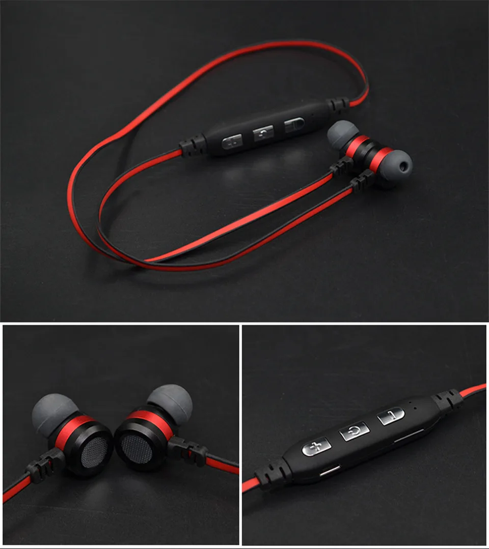 Magnetic Bluetooth Earphone wireless headphones with microphone sport Stereo Headset Earbuds TF micro SD card for Phone Samsung (14)
