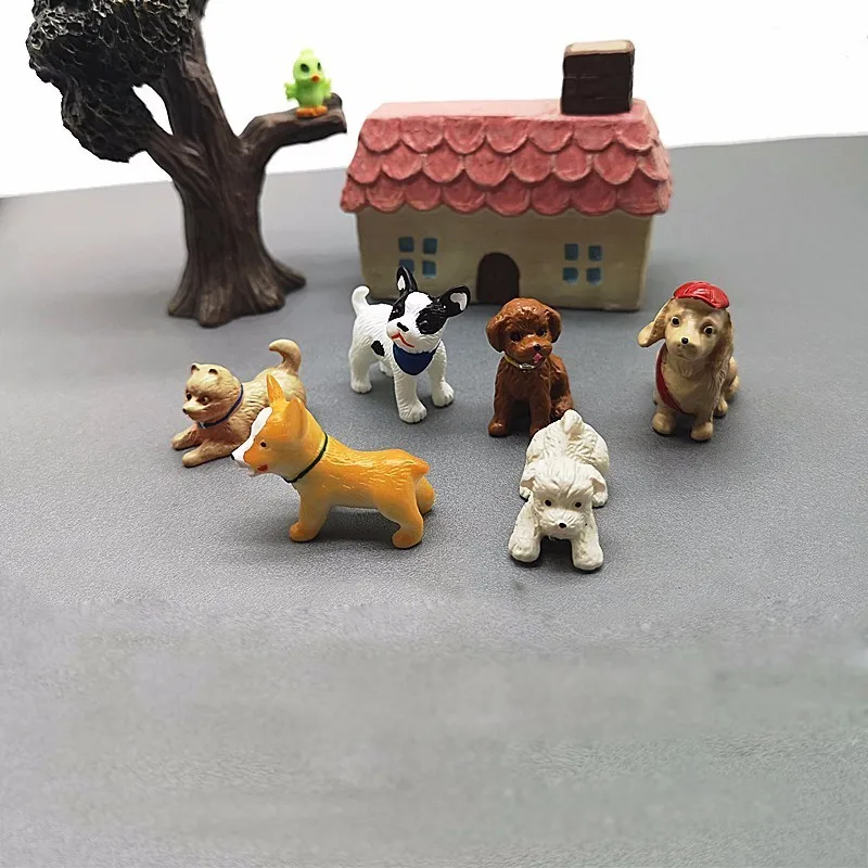 6 шт. миниатюрный кукольный домик для собак и животных, орнамент, мини-игрушка для домашнего ремесла, сказочный бонсай, украшение торта, аксессуары для творчества