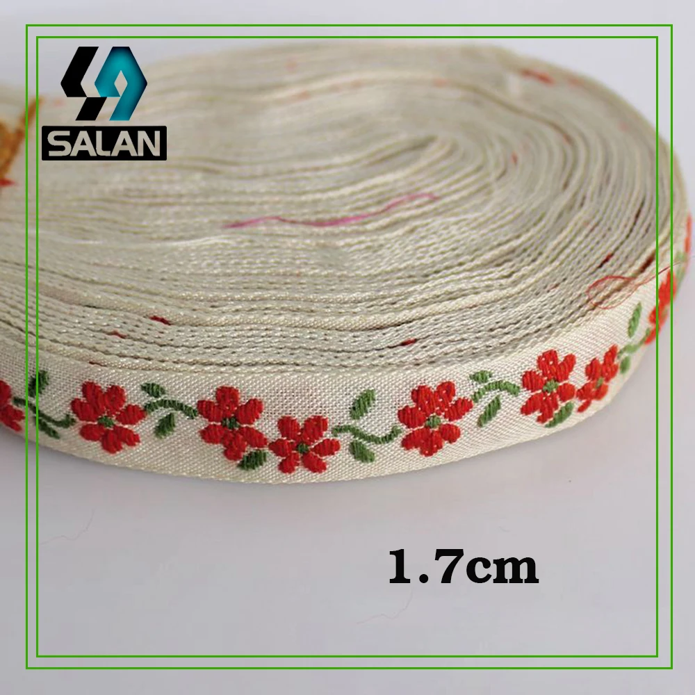 

Spot direct linen micro-three-dimensional red flowers fine embroidery Ribbon Women's ancient clothing hair accessories