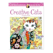 Refúgio criativo Gatos Criativas páginas de Livros Para Colorir Para Adultos 24 Antistress Estresse Aliviando Coloring Book Adulto Livros Para Colorir