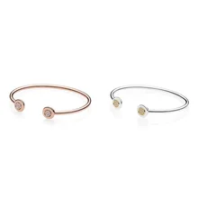 2 цвета розового золота и серебра два круглых формы пряжки браслеты для женщин амулеты «сделай сам» браслеты ювелирные изделия