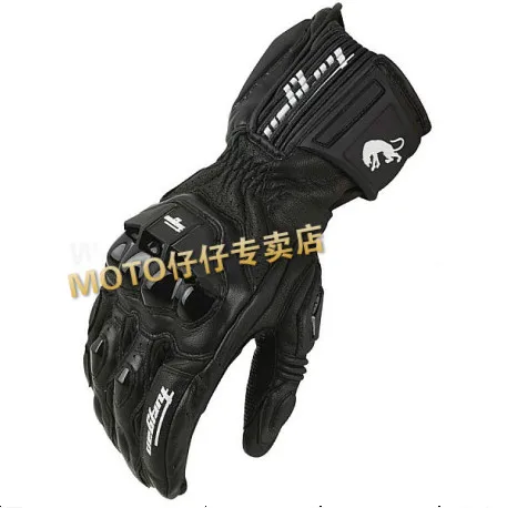 Мотоциклетные перчатки с поддержкой запястья, гоночные перчатки, Furygan-afs-18, верх для gp, автомобильные гоночные длинные дизайнерские перчатки из натуральной кожи, теплые перчатки - Цвет: BLACK  XL
