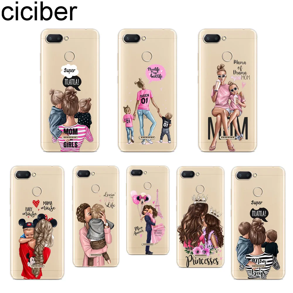 

ciciber Super Mom For Xiaomi Red 6 5 4 3 A X S Pro Plus S2 Soft TPU Cover Clear Back for Redmi Note 6 5 4 3 X A Pro Phone Cases