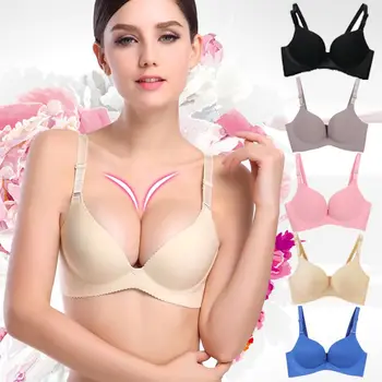 

Intimates Female Underwear Women Push Up Seamless Bra Wire Free Bralette Backless Plunge Deep U Cup Bras