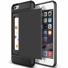 

New Hybrid Tough Capa Case For Apple iphone 5 5S SE 6 6S 7 8 Plus Slider Card Holder Wallet Armor Phone Back Cover for iphone X