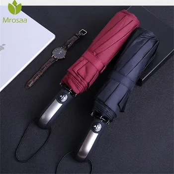 

New Wind Resistant Folding Automatic Umbrella Rain Women Auto Luxury Big Windproof Umbrellas Rain For Men Black Coating Parasol