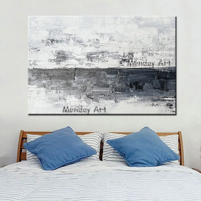 Hand-Painted-Abstract-White-Black-Oil-Paintings-on-Canvas-Handmade-Large-Graffiti-Painting-Modern-Home-Decor