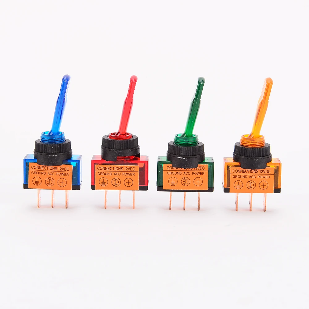 Black Toggle Switch 1 Pcs 12VDC 20A SPST ON//ON 12mm Mounting Thread Dia