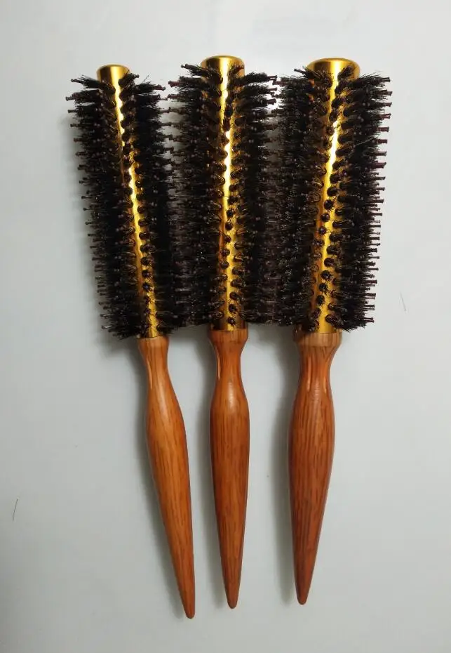 Круглая щетка для волос Boar Bristle Mix нейлоновая деревянная Расчёска GIC-HB538(3 шт./компл
