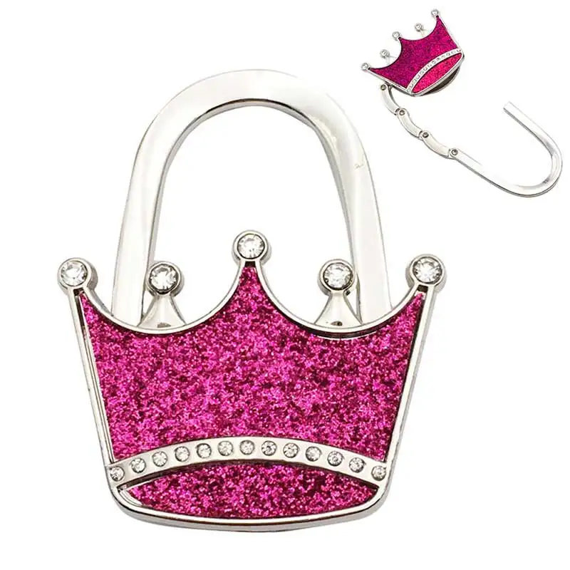 

Textured Metal Crown Shape Handbag Bag Purse Hanger Table Hook Shimmery Store