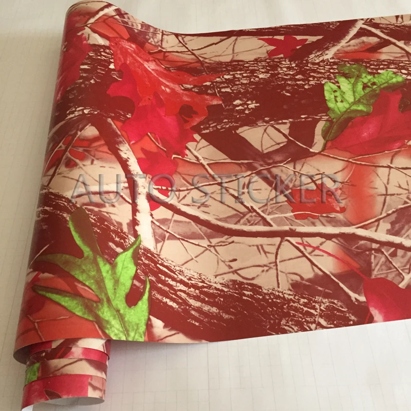red realtree camo vinyl car wrap 1