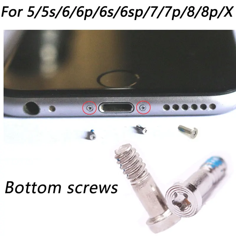 Комплект винтов для iPhone 6 6s 6Plus Plus SE 5S 5C 2 шт./лот комплект ремонта Запасные детали