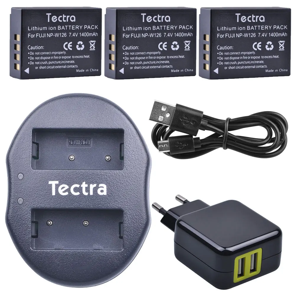 Batería NP-W126 NP W126 USB Cargador Doble Para Fujifilm X100F X-T10 X-T20 X-Pro1
