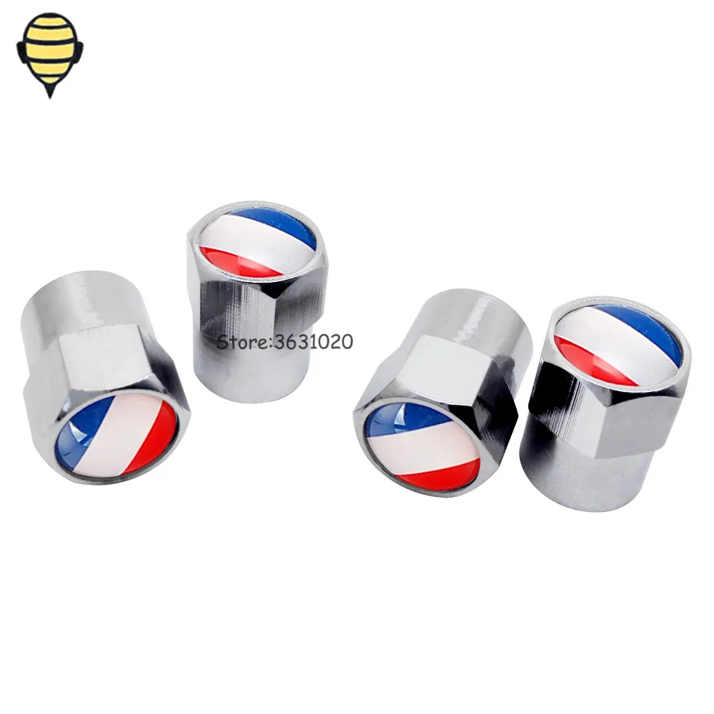 Wheels Tire Valve Stem Caps Rim Sticker For French Flag For Bentley
