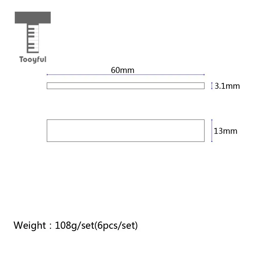 Tooyful 6 шт. 60x13 мм/2,3x0,5 ''намагниченные Alnico 5 хамбакер гитарные части звукосниматель магнит бар аксессуары для гитары DIY