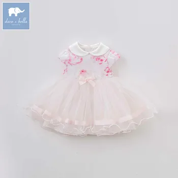 

Dave bella summer baby girls party wedding birthday embroidery dress children Lolita dresses toddler infant clothes DB6944