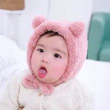 1 шт. малыш Обувь для девочек Обувь для мальчиков милый медведь ухо плюшевые Кепки теплая шапка зимняя теплая шапка no27