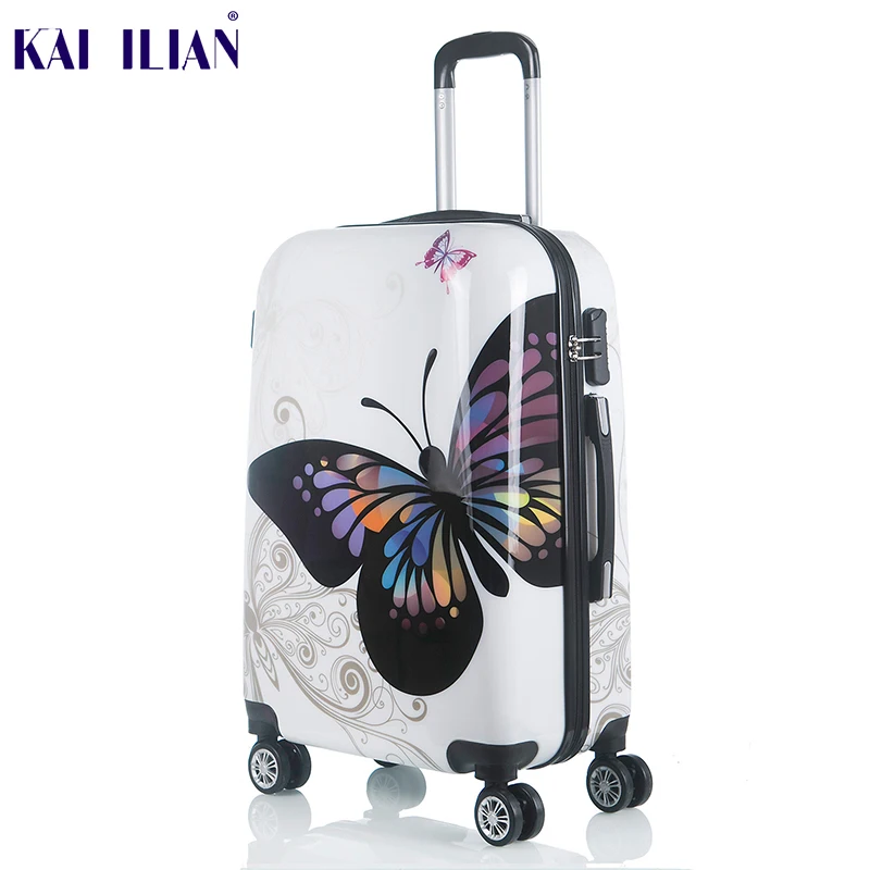 20 24 inch Cute Cartoon Student Rolling Luggage Spinner Children ...