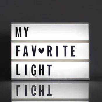 

1pc A6 Size LED Cinematic Light Box with DIY 90 PCS BLACK Letters Cards AAA Battery Powered Cinema Lightbox