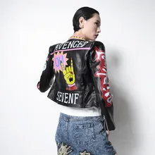 Классический металлический рок-музыка художники одежда наряд Модные женские крутые короткие с принтом из искусственной кожи байкерские мотоциклетные куртки для женщин