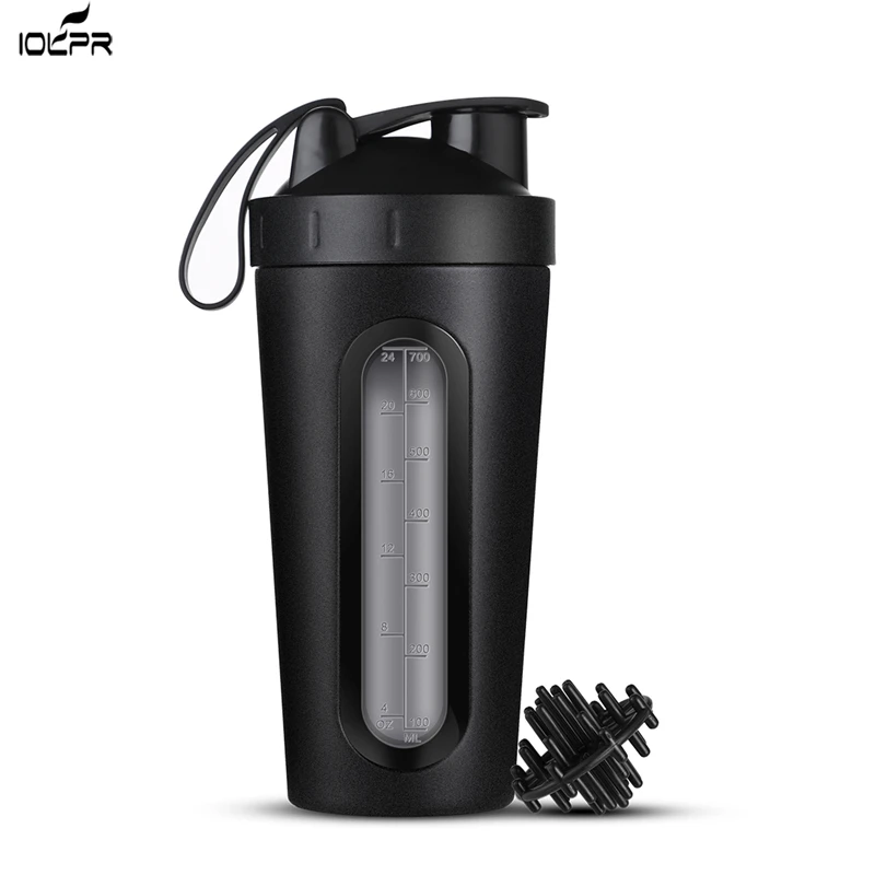 

700ml Protein Shaker Stainless Steel Water Bottle Outdoor Gym Sports Fitness Training Drink Powder Milk Mixer My Water Bottle