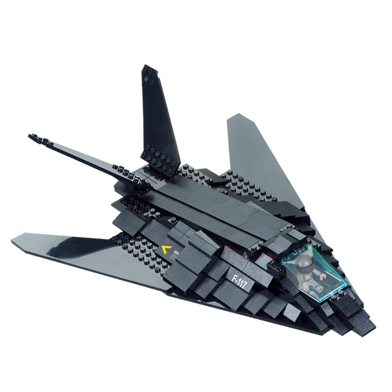 

SLUBAN 0108 Military Air Force F117 Stealth Bomber Figure Blocks Educational Building Toys For Children Compatible Legoe