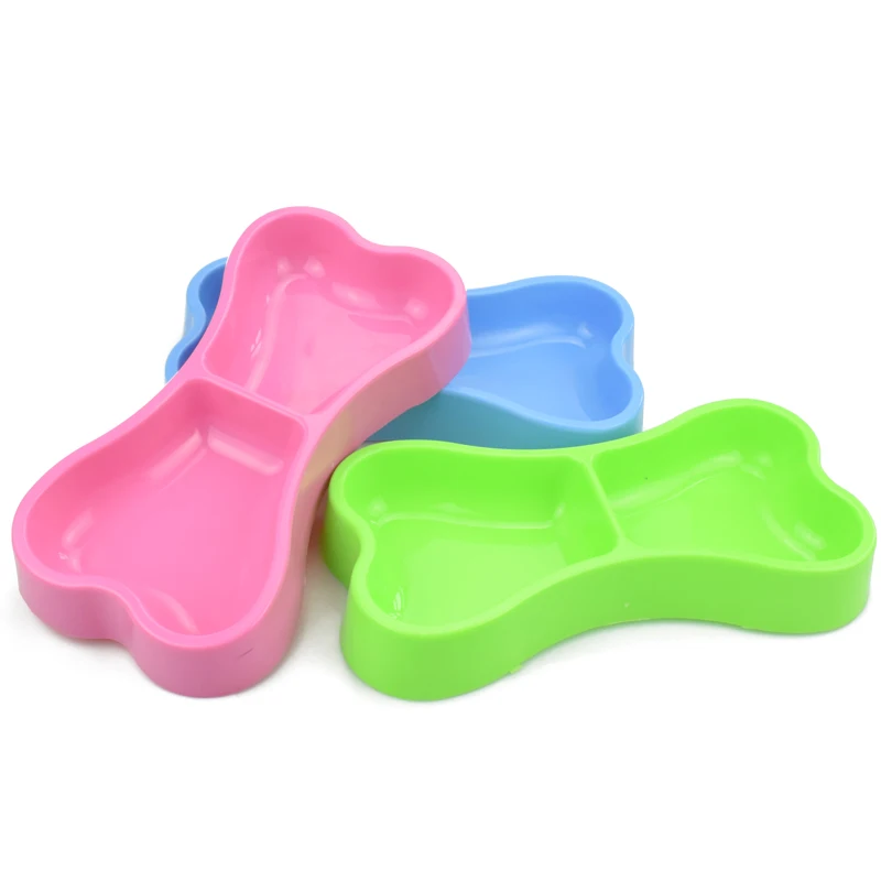 

Plastic Dog Bowl for Food Dog Cat Pet Bowl for Dogs Water Dish Cat Bowls Travel Bone Feeder Double Groove