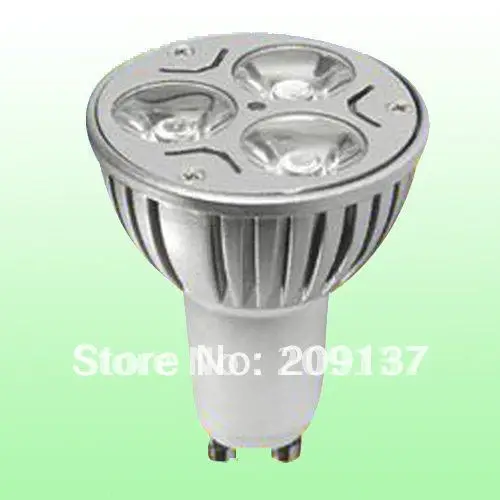 Бесплатная доставка 3*3w 9w Epistar LED dimmable GU10 светодиодный ные лампы объектив 45