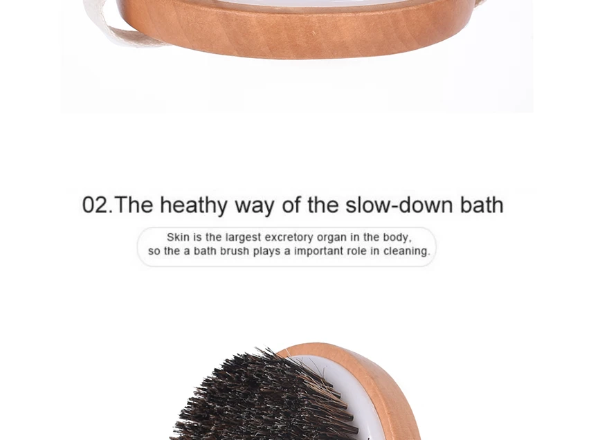 TREESMILE сухая щетка для тела, отшелушивающая кожа, деревянный конский волос, Бамбуковая круглая Массажная щетка для ванны, купальная щетка D40