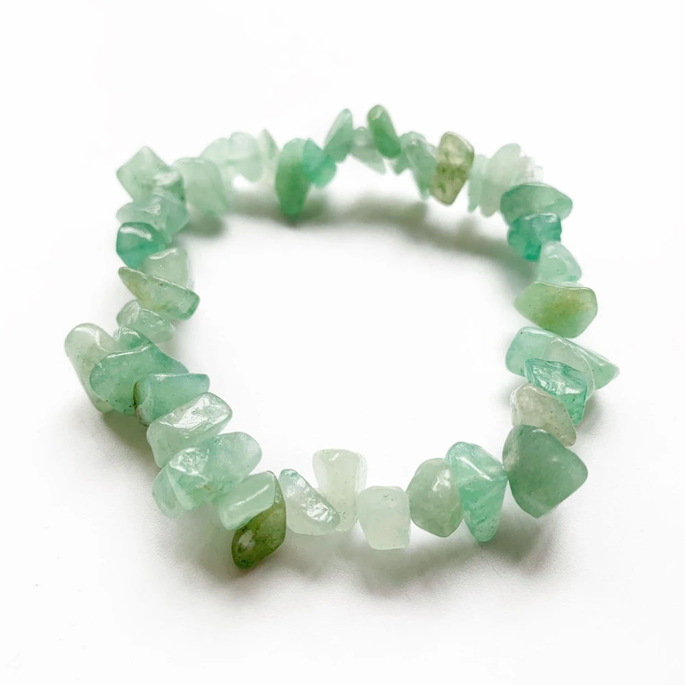 green aventurine chips beads bracelet