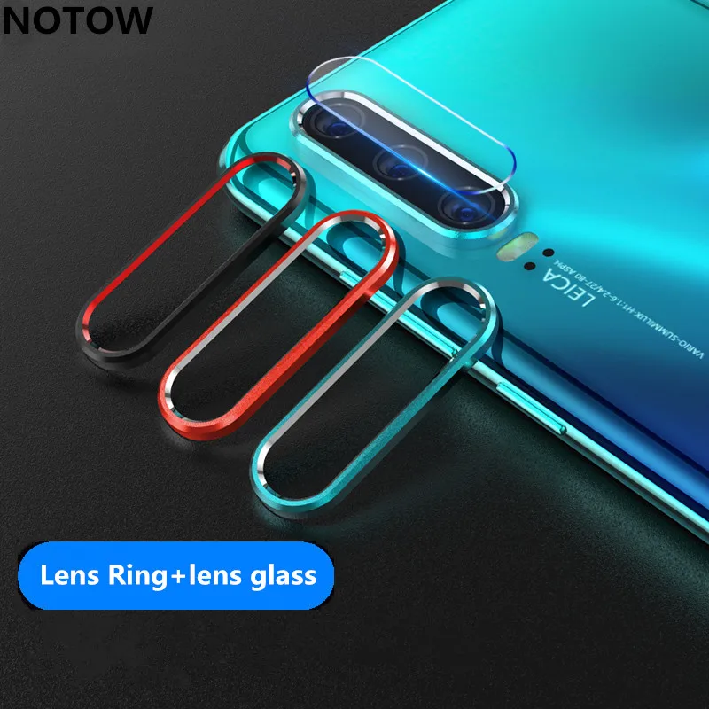 

NOTOW 7.5H back lens glass +Camera Lens Protector Ring Guard Circle Metal Lens Film Protector Case Cover for huawei p30/p30pro