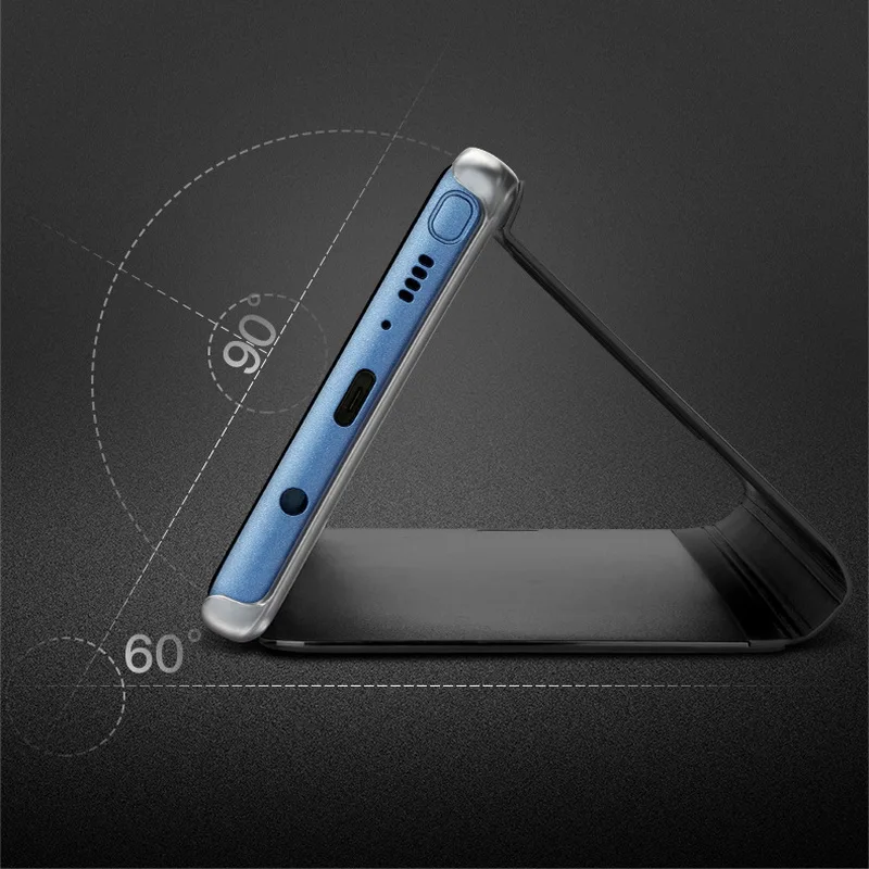 Luxury View Flip Stand Phone Case for Samsung Galaxy s10 e S9 S8 Plus s10plus S6 S7 Edge S6Edge note 5 8 9 mobile Mirror Cover