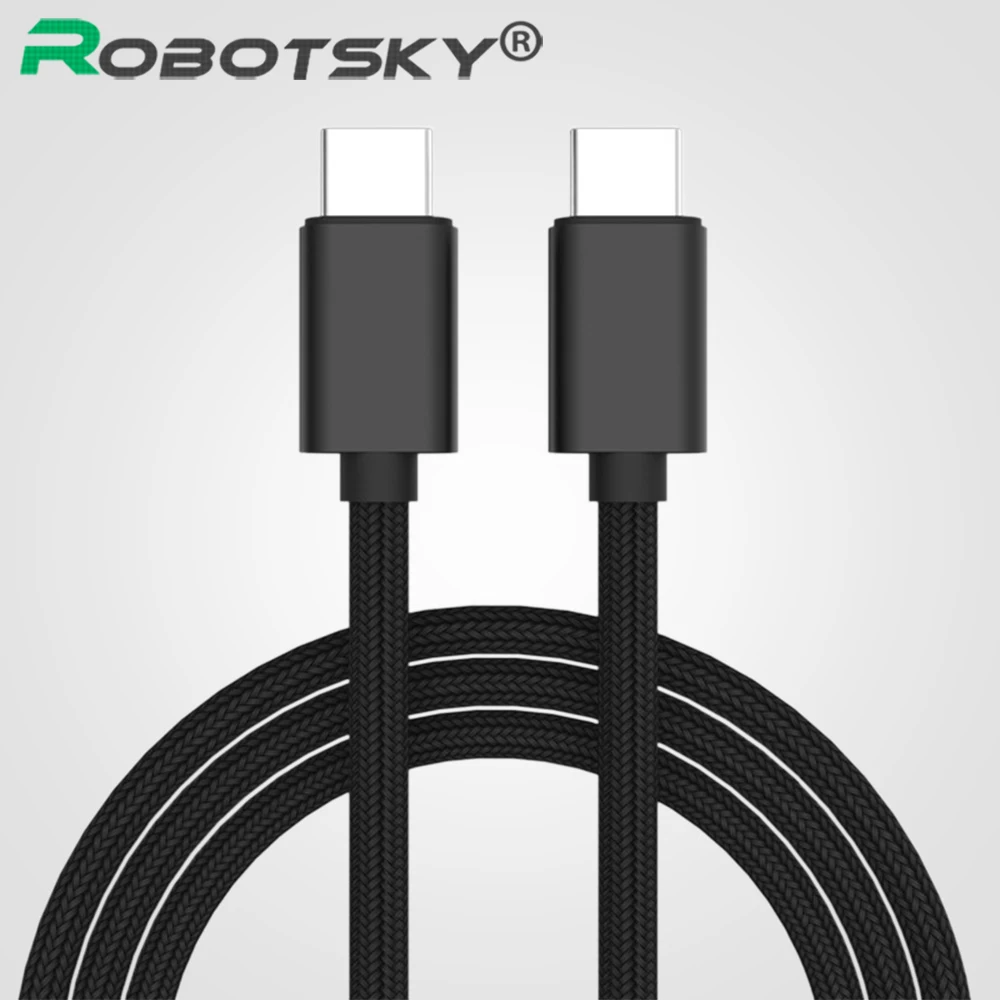 Кабель Robotsky 3а с разъемом «Папа-папа» USB C-USB-C PD для быстрой зарядки для samsung huawei Xiaomi Macbook кабель для синхронизации данных и зарядки