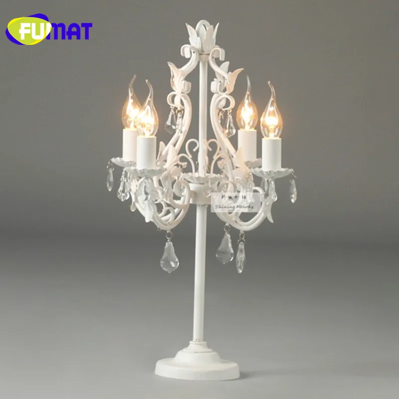 

French Style Romantic Crystal Candle Table Lamps Vintage European Style Bedside Light European Iron Table Desk Light