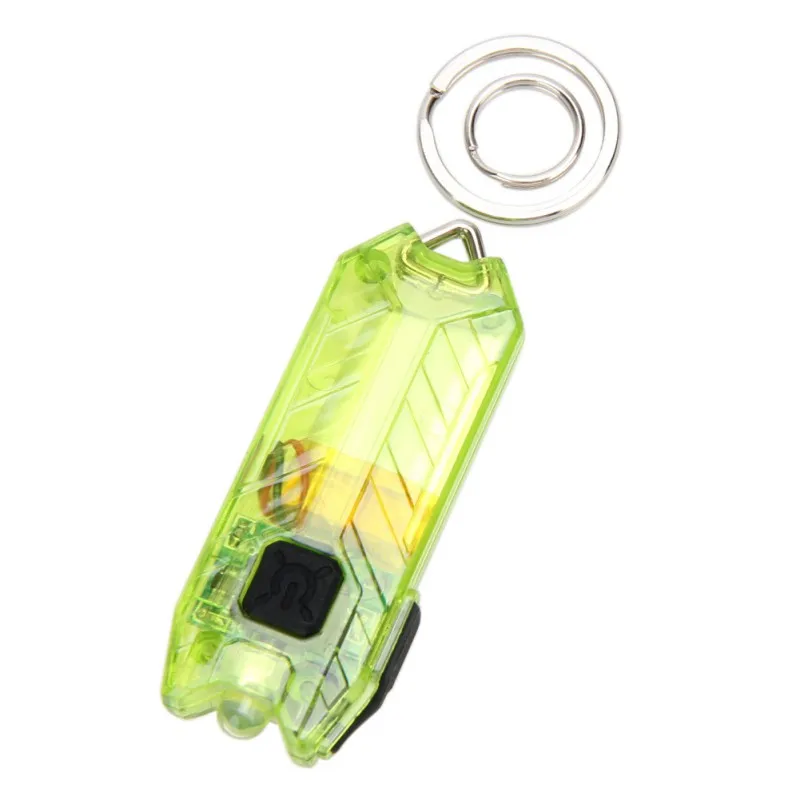 Практичный мини USB светодиодный фонарик для ключей перезаряжаемый брелок для ключей свет лампы факел 5 цветов - Цвет: Зеленый