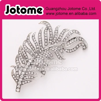 

DHL FREE SHIPPING WHOLESALE Feather shape rhinestone brooch , Wedding Bridal Bouquet Brooches