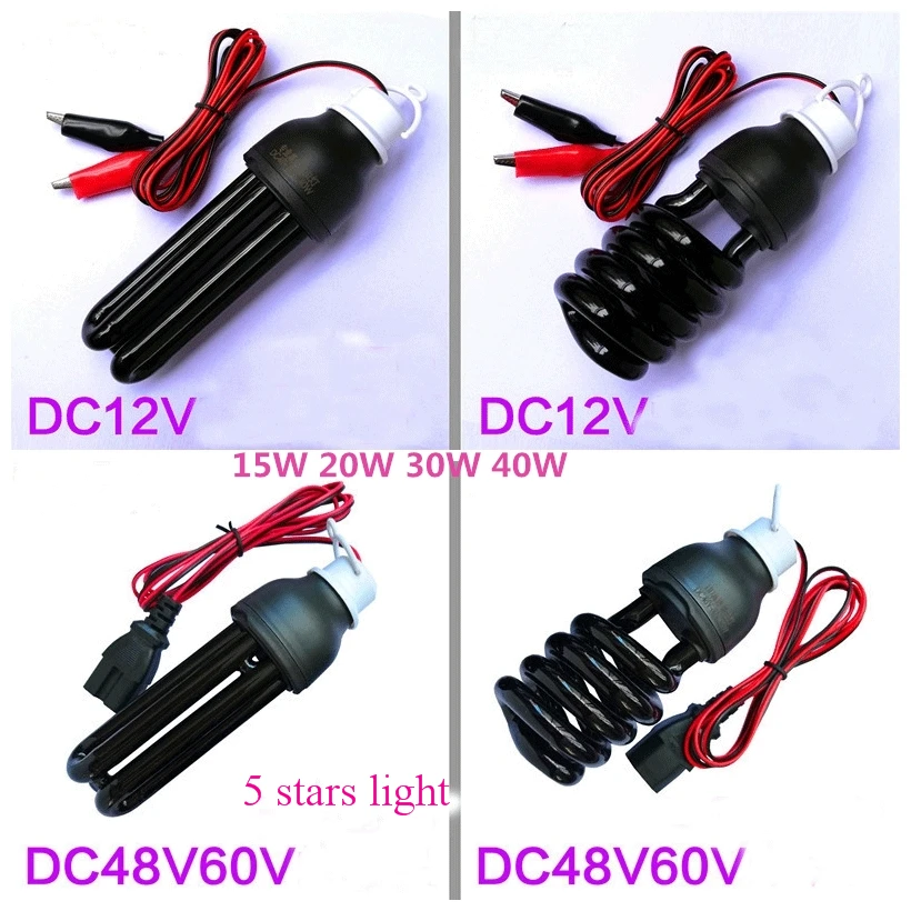 

DC 12V Ultraviolet Lamp UV Light Bulb 15/20/30/40W Blacklight Energy Saving Germicidal Lamp Trap Light