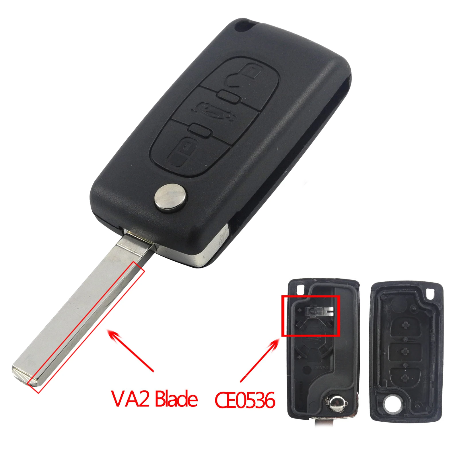 3B VA2 Type A 2/3 BTN флип чехол для дистанционного ключа от машины оболочки CE0536 для peugeot партнер 306 307 407 607 Citroen C3 C4 C5 C6 C8 Berlingo багажник/современный потолочный светильник - Цвет: 3B VA2 Type A