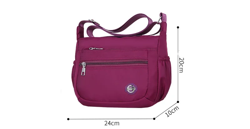 Модная женская сумка через плечо, многофункциональные карманы, высокое качество, вместительные сумки, водонепроницаемый светильник, нейлоновая ткань, сумка-мессенджер
