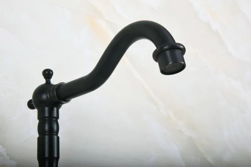 Black Oil Rubbed Bronze Ceramic Base Kitchen Wet Bar Bathroom Vessel Sink Faucet Single Hole Swivel Spout Mixer Tap anf651