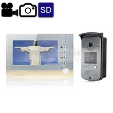 DIYSECUR Grabación de Vídeo/Fotografía 7 pulgadas RFID Sistema de Seguridad de Intercomunicación Teléfono Video Atado con alambre de La Cámara LED de Visión Nocturna