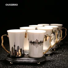 OUSSIRRO натуральный мрамор 12 Созвездие чашка держатель для зубной щетки керамика кружка для мытья зубов Кружка ванная комната наборы W3002