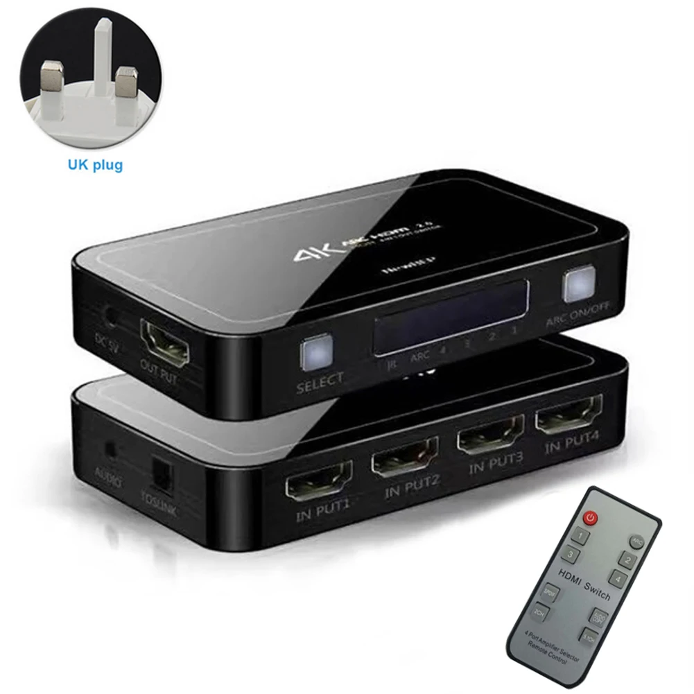Переключатель 3D 4 входа 1 выход с удаленным HDMI 2 0 FHD селектор