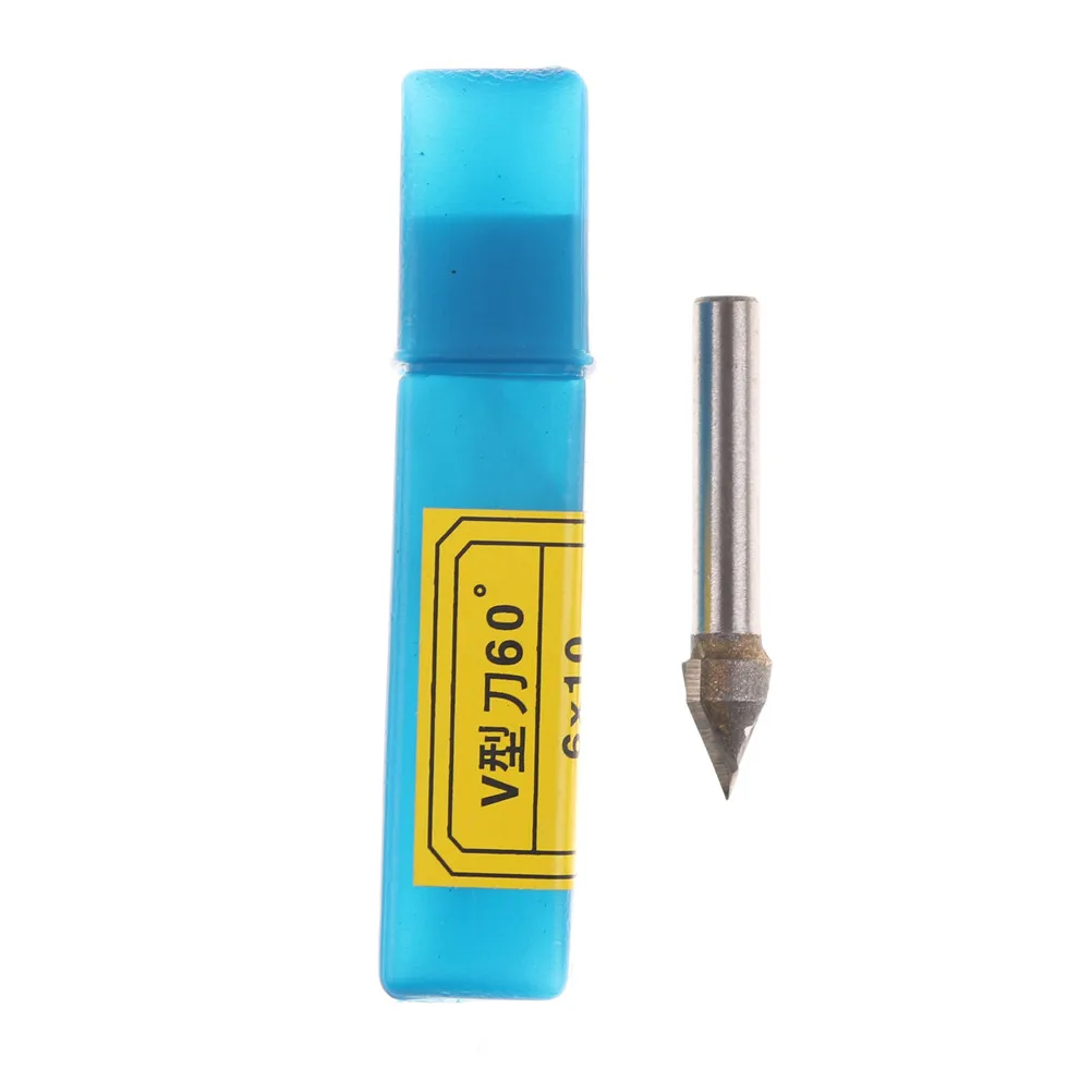 

6x10mm Tungsten Steel 60 Degree V Groove Bit CNC Router 1/4" Shank Engraving Wood Working Tool