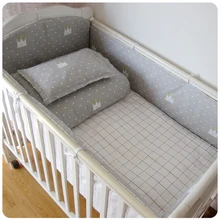 Промо-акция! 6/7 шт набор постельного белья для детей, хлопок детская кроватка комплект постельного белья Детское постельное белье для мальчиков детская кроватка комплект постельного белья, 120*60/120*70 см