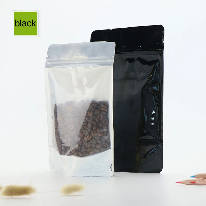1 color,zipper,black,Silver,Gold,white,Standing,Self-styled,Aluminum foil bag,package,food,nuts,dried fruit Snack,Milk tea,nslucent,black,purple,yin and yang,zip lock (5)