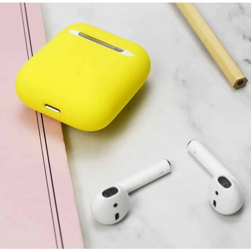Милый мягкий силиконовый чехол для AirPods Защитная крышка рукавом Цветной корпус