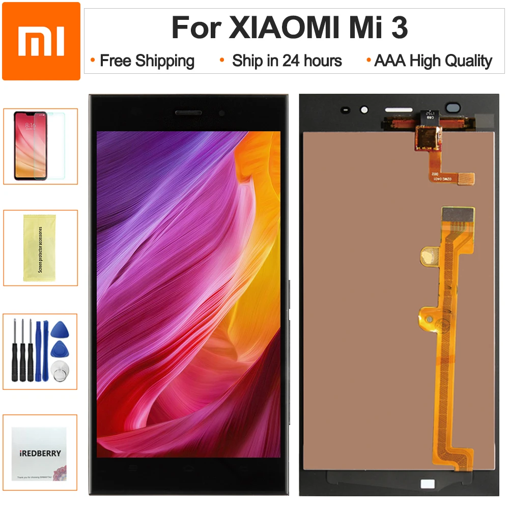 

5.0'' TDS-CDMA WCDMA Mi 3 LCD For XIAOMI Mi3 Display Touch Screen With Frame for Xiaomi Mi 3 LCD Display Replacement