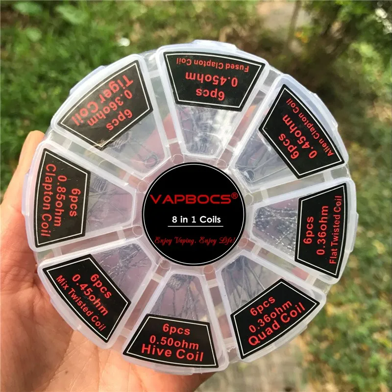8-in-1-A1-Wire-Prebuilt-Coils-Clapton-Quad-Tiger-Hive-Alien-Fused-Clapton-Mix-Twisted (3)